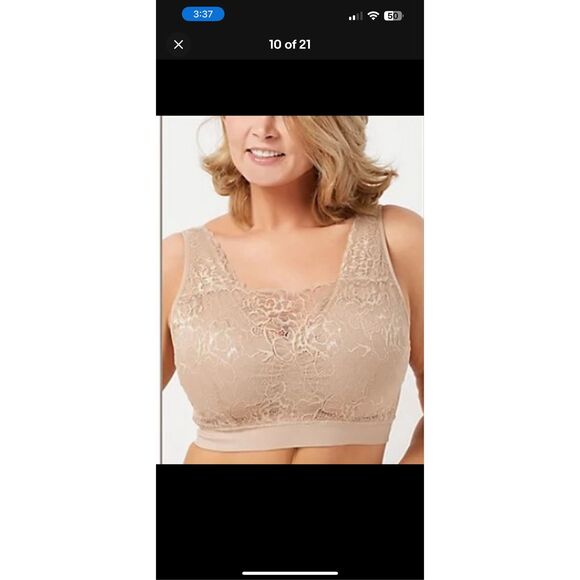 Breezies Large whisper pink lace seamless cami bra pretty in pink - Picture 5 of 5